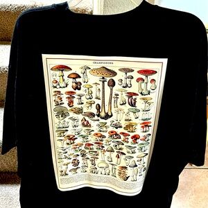 Hugo Boss Men’s Autumn Science Camp Mushrooms Black T-Shirt Size XL
